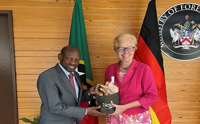 SKNVibes Foreign Affairs Minister Welcomes German Ambassador As First   DOUGY13 