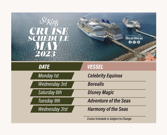SKNVibes Cruise Schedule May 2023
